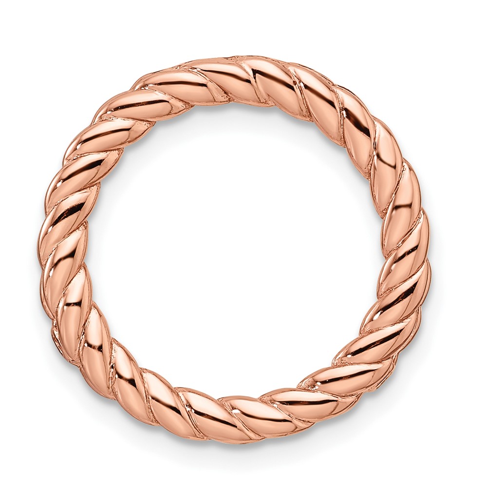Rose-Tone Sterling Silver Stackable Rope Slide, 20mm