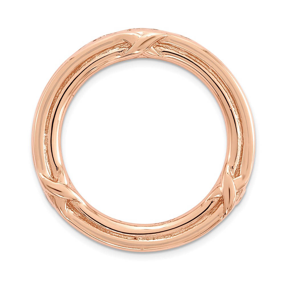 Rose-Tone Sterling Silver Stackable Grooved X Slide, 20mm