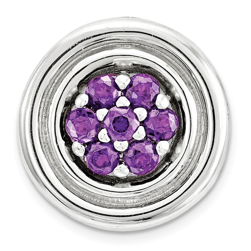 Sterling Silver & Amethyst Stackable Cluster Slide, 12mm