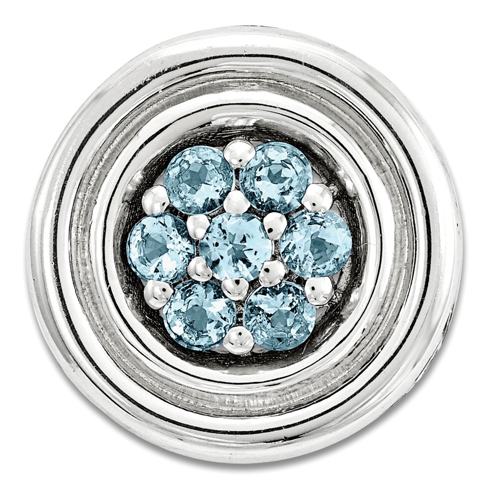 Sterling Silver & Blue Topaz Stackable Cluster Slide, 12mm
