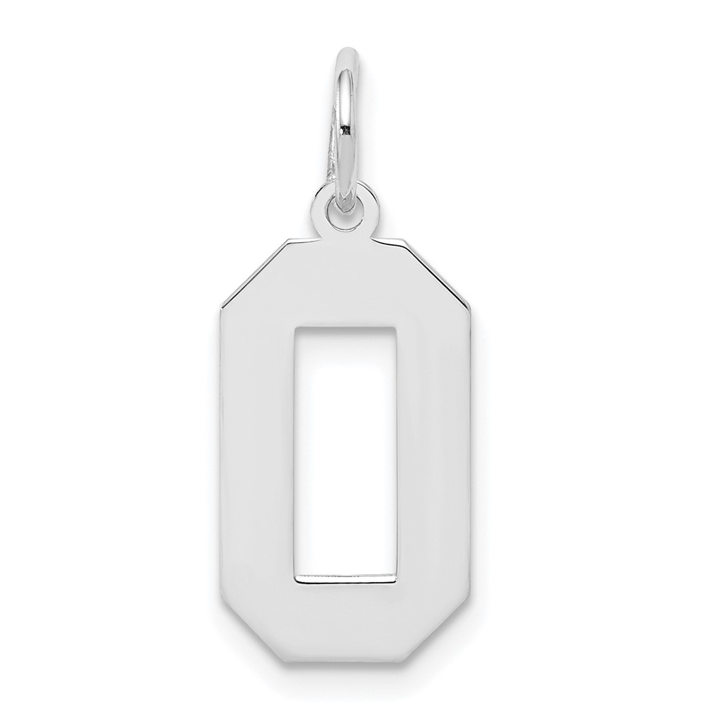 Sterling Silver, Athletic Collection Medium Polished Number 0 Pendant