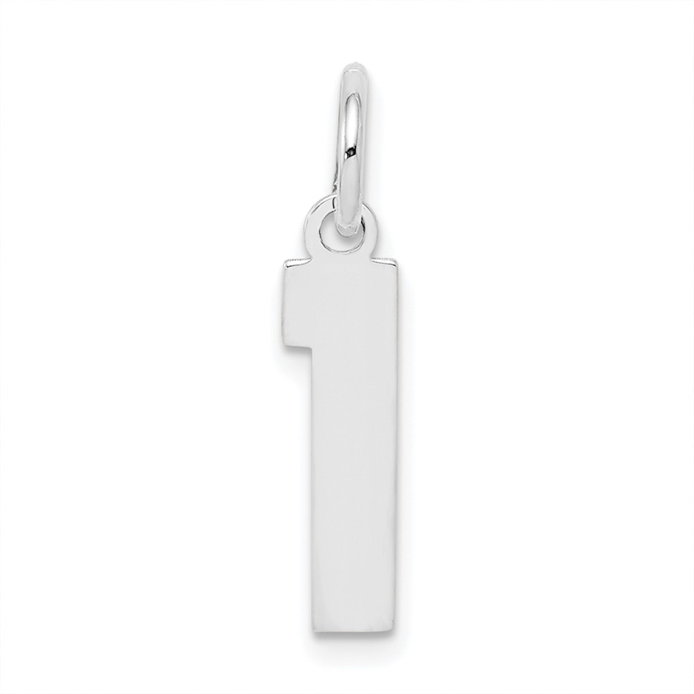 Sterling Silver, Athletic Collection Medium Polished Number 1 Pendant