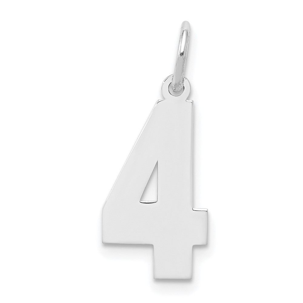 Sterling Silver, Athletic Collection Polished Number 4 Pendant
