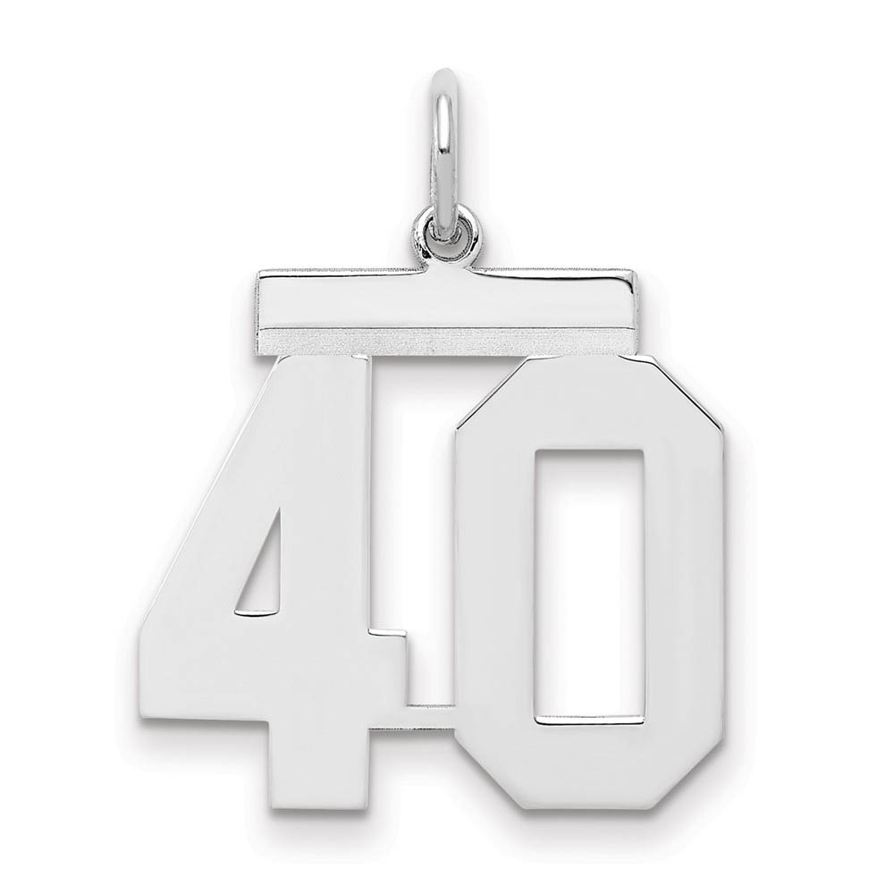 Sterling Silver, Athletic Collection Medium Polished Number 40 Pendant