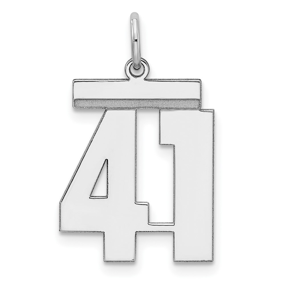 Sterling Silver, Athletic Collection Medium Polished Number 41 Pendant