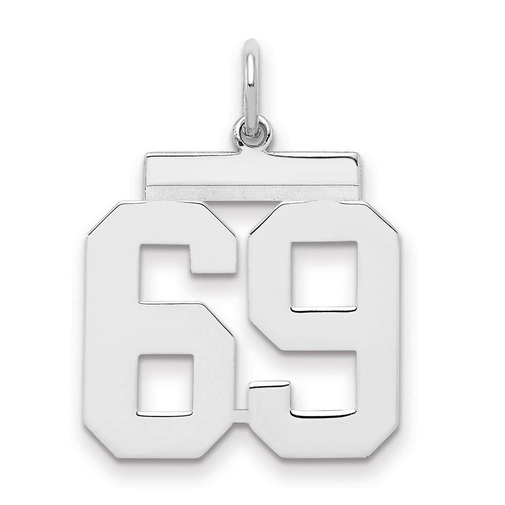Sterling Silver, Athletic Collection Polished Number 69 Pendant