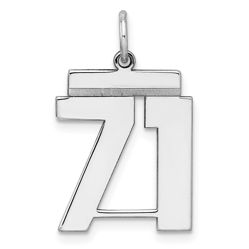 Sterling Silver, Athletic Collection Medium Polished Number 71 Pendant