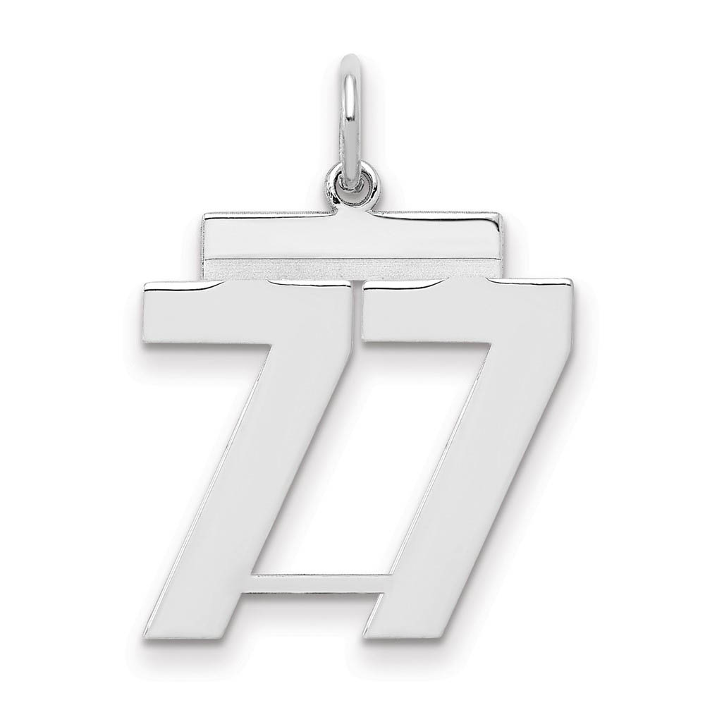Sterling Silver, Athletic Collection Polished Number 77 Pendant