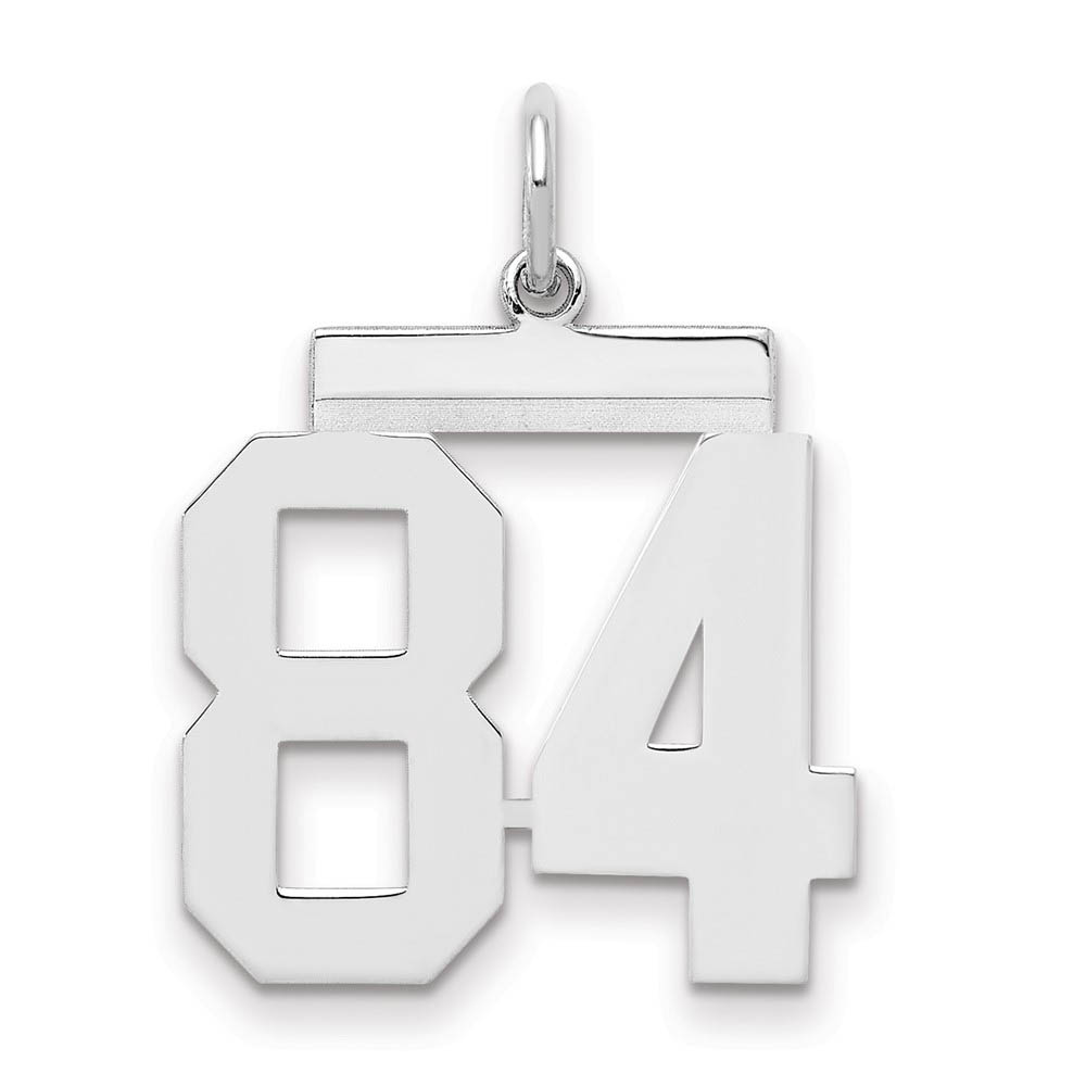 Sterling Silver, Athletic Collection Medium Polished Number 84 Pendant