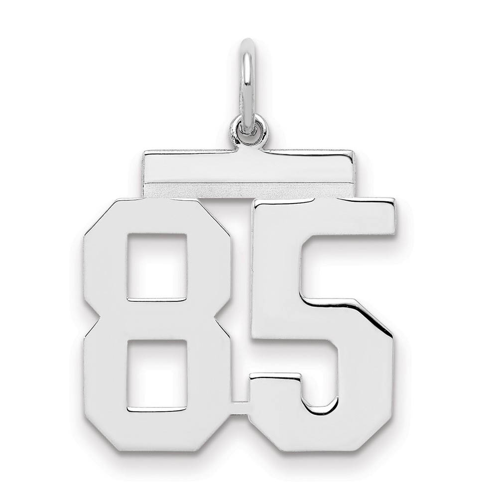 Sterling Silver, Athletic Collection Medium Polished Number 85 Pendant