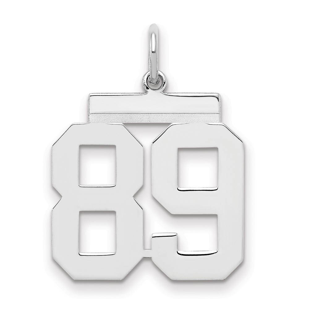 Sterling Silver, Athletic Collection Medium Polished Number 89 Pendant