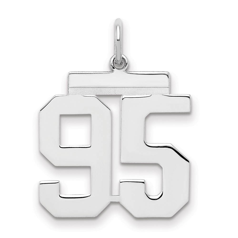 Sterling Silver, Athletic Collection Medium Polished Number 95 Pendant