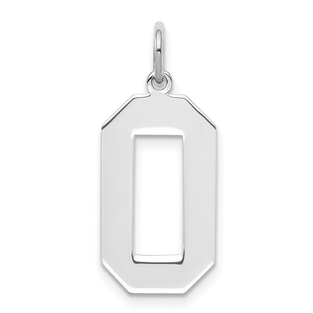 Sterling Silver, Athletic Collection, Polished Number 0 Pendant