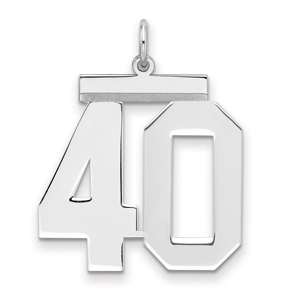 Sterling Silver, Athletic Collection, Polished Number 40 Pendant