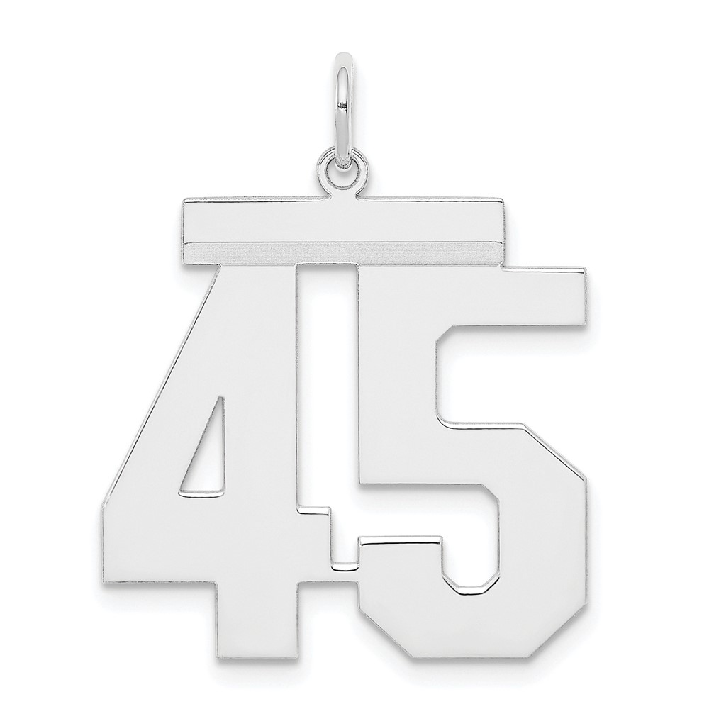 Sterling Silver, Athletic Collection, Polished Number 45 Pendant