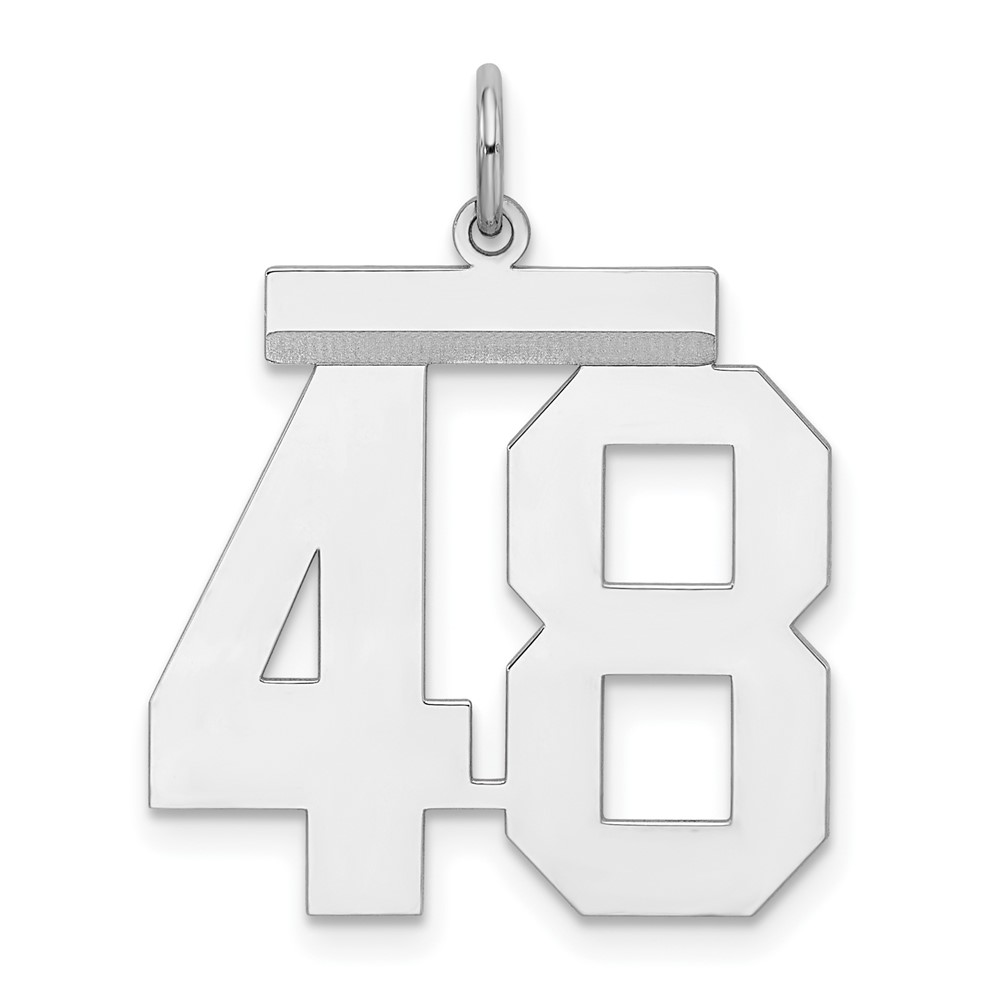 Sterling Silver, Athletic Collection, Polished Number 48 Pendant