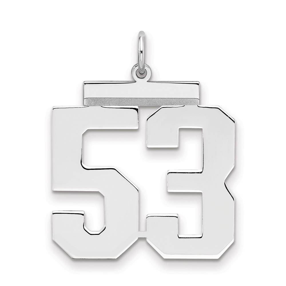Sterling Silver, Athletic Collection, Polished Number 53 Pendant