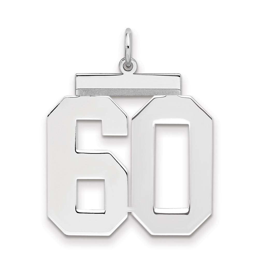 Sterling Silver, Athletic Collection, Polished Number 60 Pendant