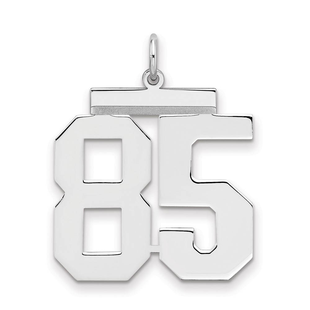 Sterling Silver, Athletic Collection, Large Polished Number 85 Pendant