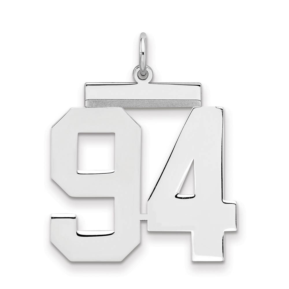 Sterling Silver, Athletic Collection, Polished Number 94 Pendant