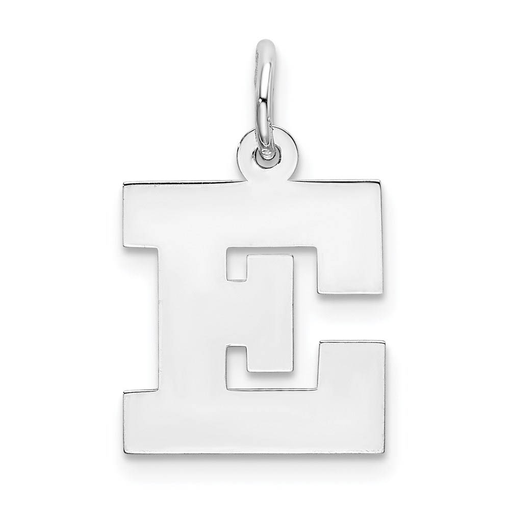 Sterling Silver Amanda Collection Block Style Initial E Pendant