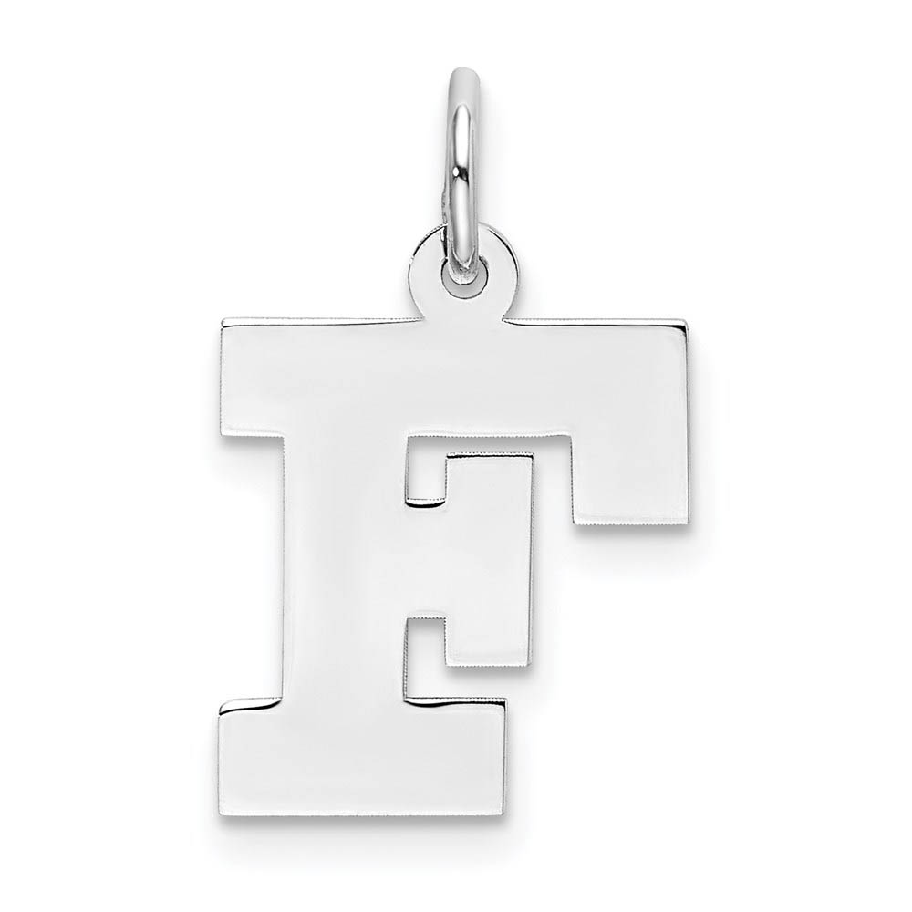 Sterling Silver Amanda Collection Block Style Initial F Pendant