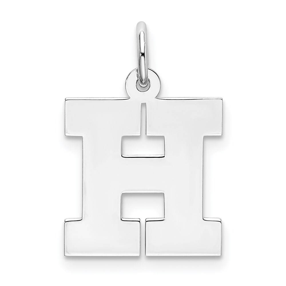 Sterling Silver Amanda Collection Block Style Initial H Pendant