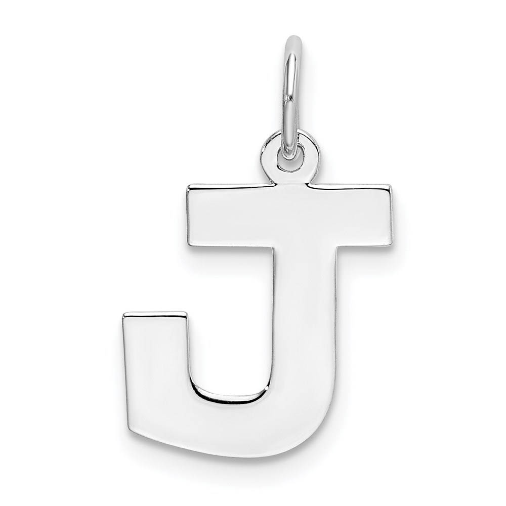 Sterling Silver Amanda Collection Block Style Initial J Pendant