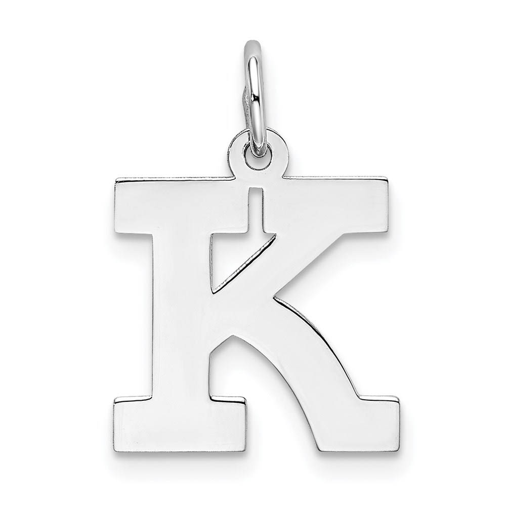 Sterling Silver Amanda Collection Block Style Initial K Pendant