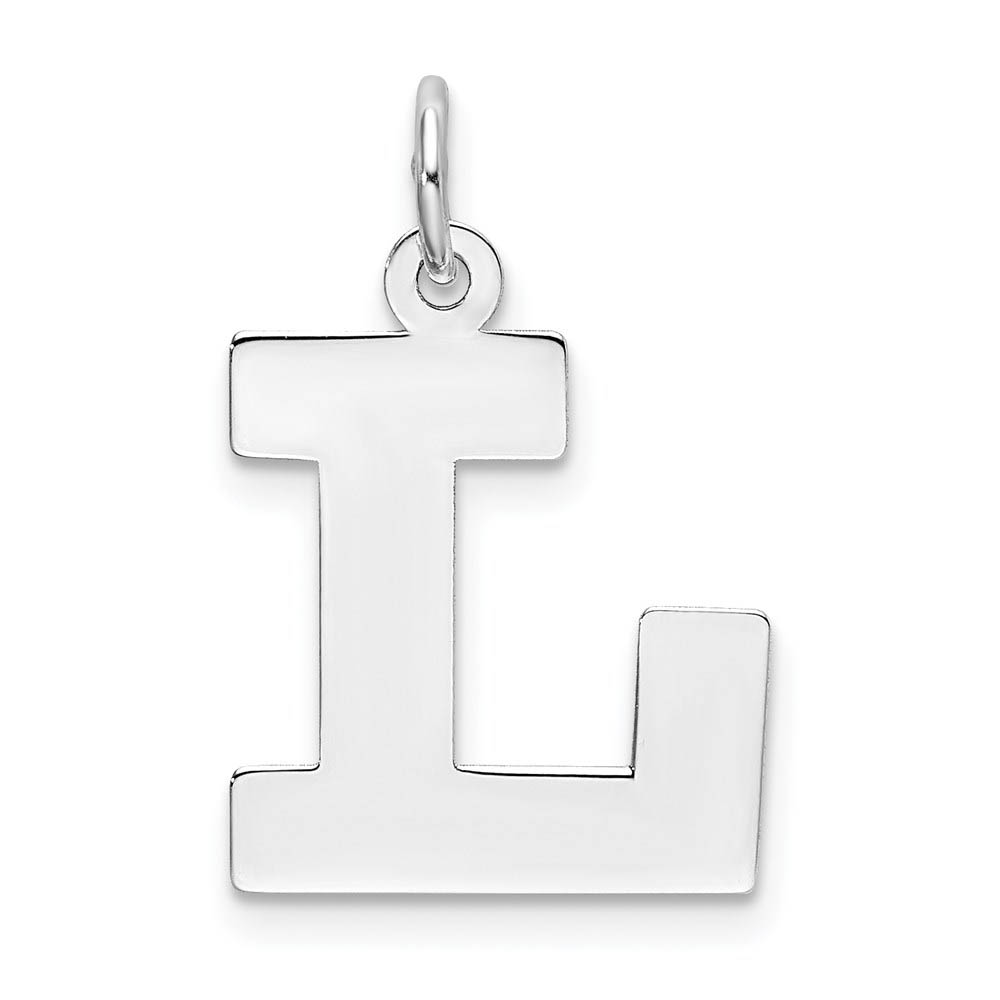 Sterling Silver Amanda Collection Medium Block Style Initial Pendant