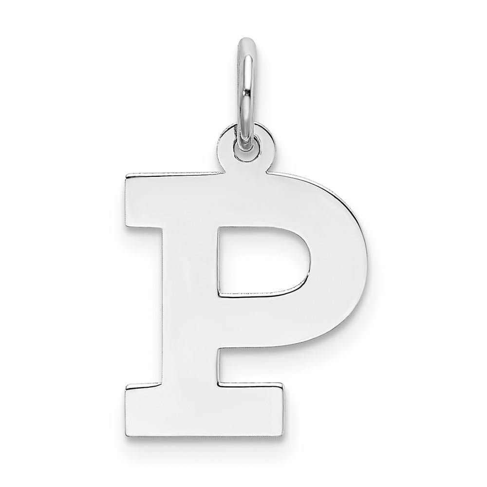 Sterling Silver Amanda Collection Block Style Initial P Pendant