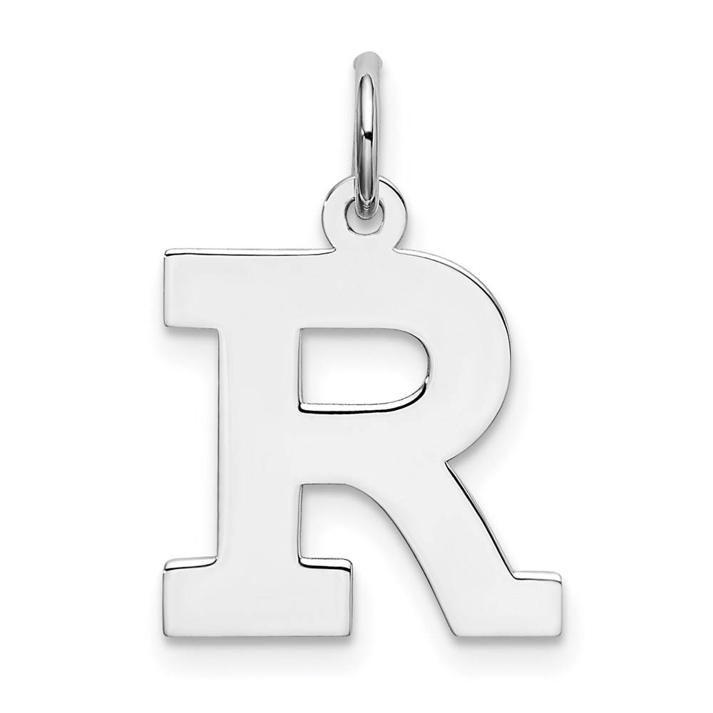 Sterling Silver Amanda Collection Block Style Initial R Pendant