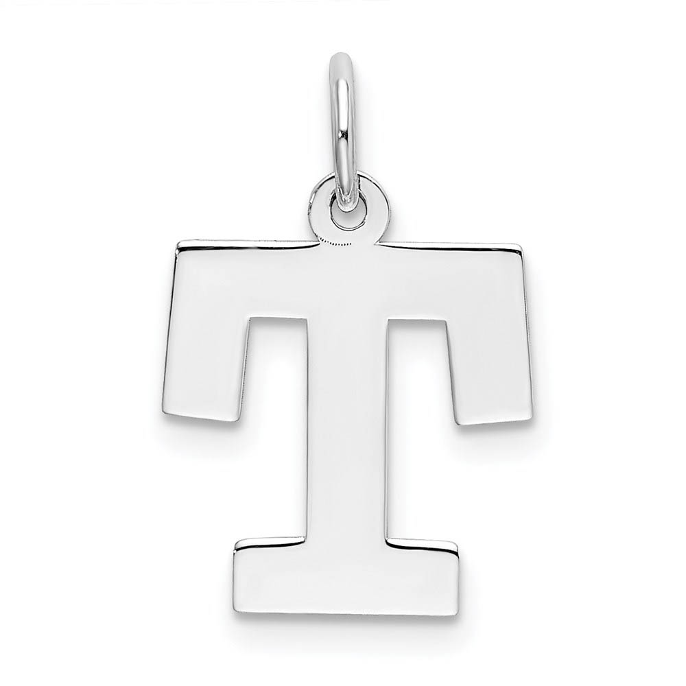 Sterling Silver Amanda Collection Block Style Initial T Pendant