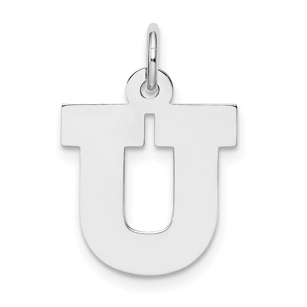 Sterling Silver Amanda Collection Block Style Initial U Pendant