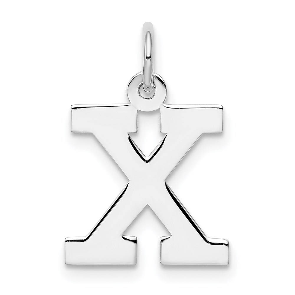 Sterling Silver Amanda Collection Block Style Initial X Pendant