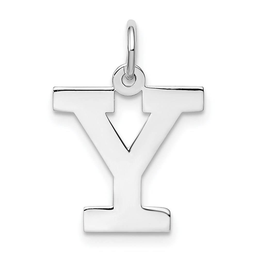 Sterling Silver Amanda Collection Block Style Initial Y Pendant