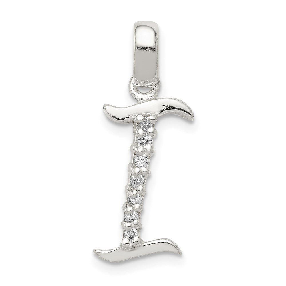 Sterling Silver and CZ, Lauren Collection, Initial I Pendant