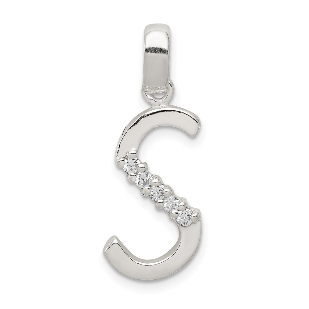 Sterling Silver and CZ, Lauren Collection, Initial Pendant