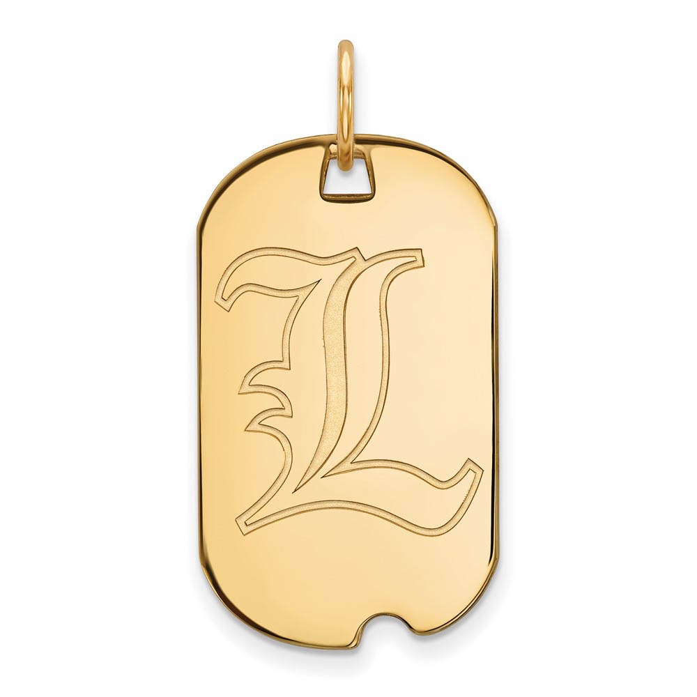 10k Yellow Gold U. of Louisville Dog Tag Pendant