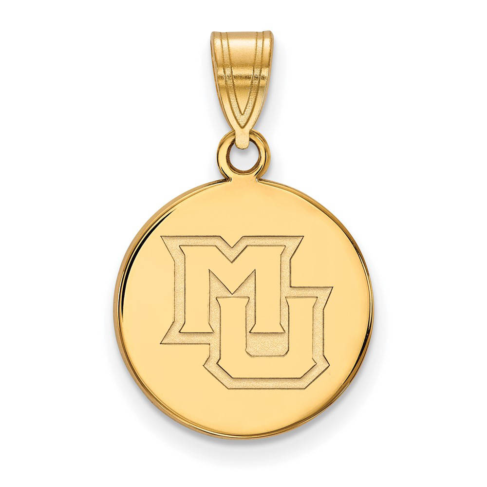 10k Yellow Gold Marquette U Disc Pendant