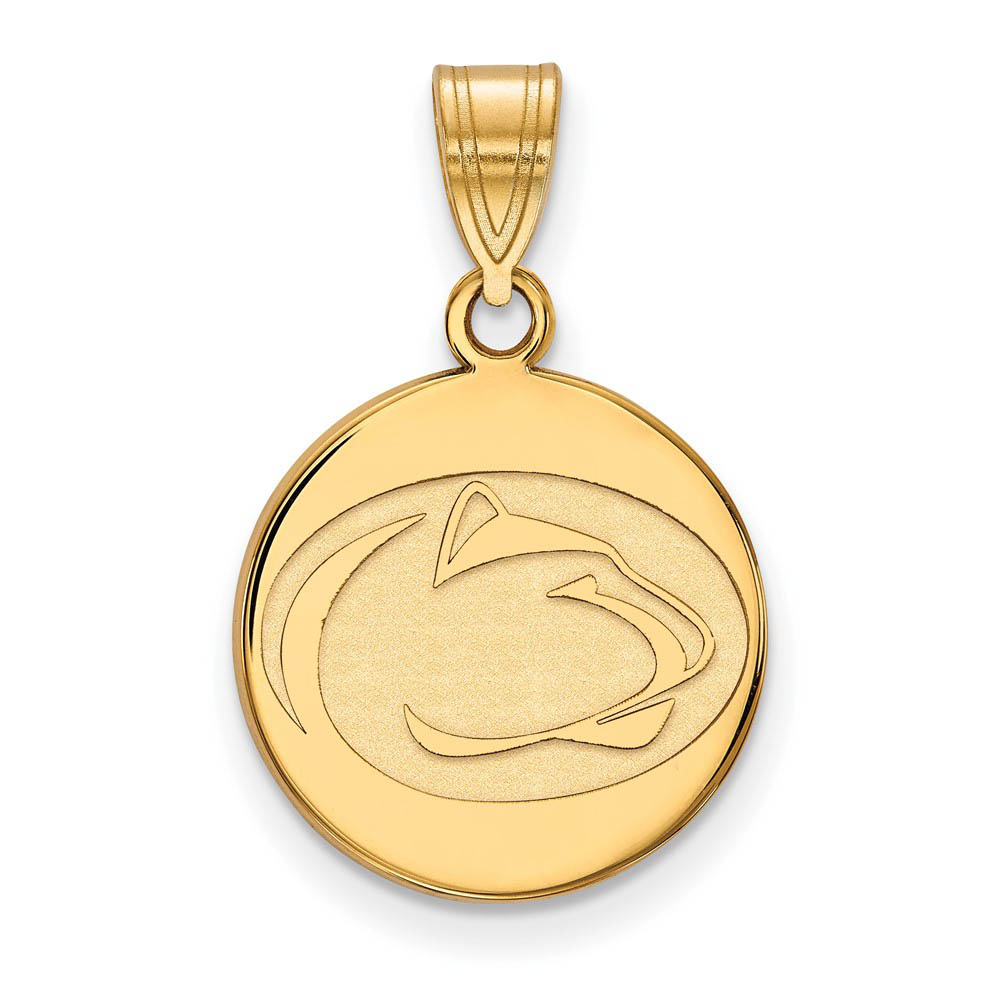 10k Yellow Gold Penn State Disc Pendant