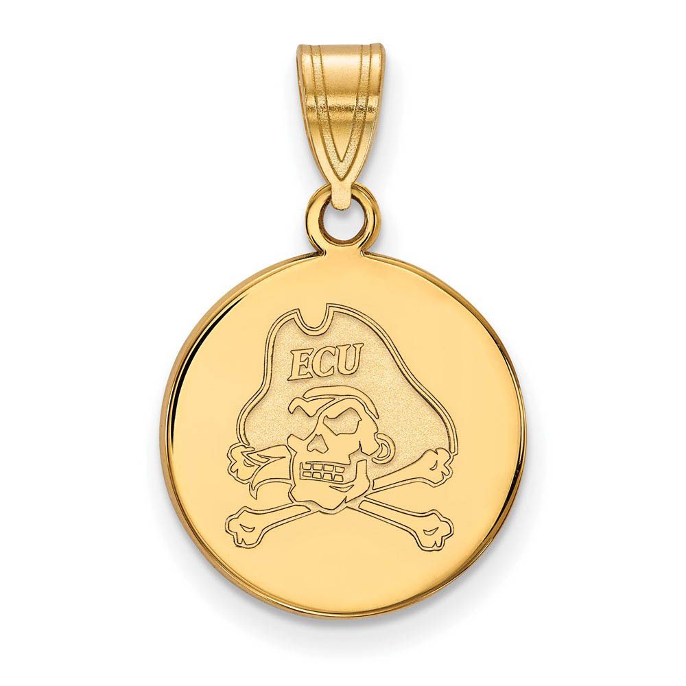 10k Yellow Gold East Carolina U Disc Pendant