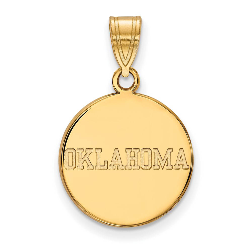 10k Yellow Gold U. of Oklahoma Disc Pendant