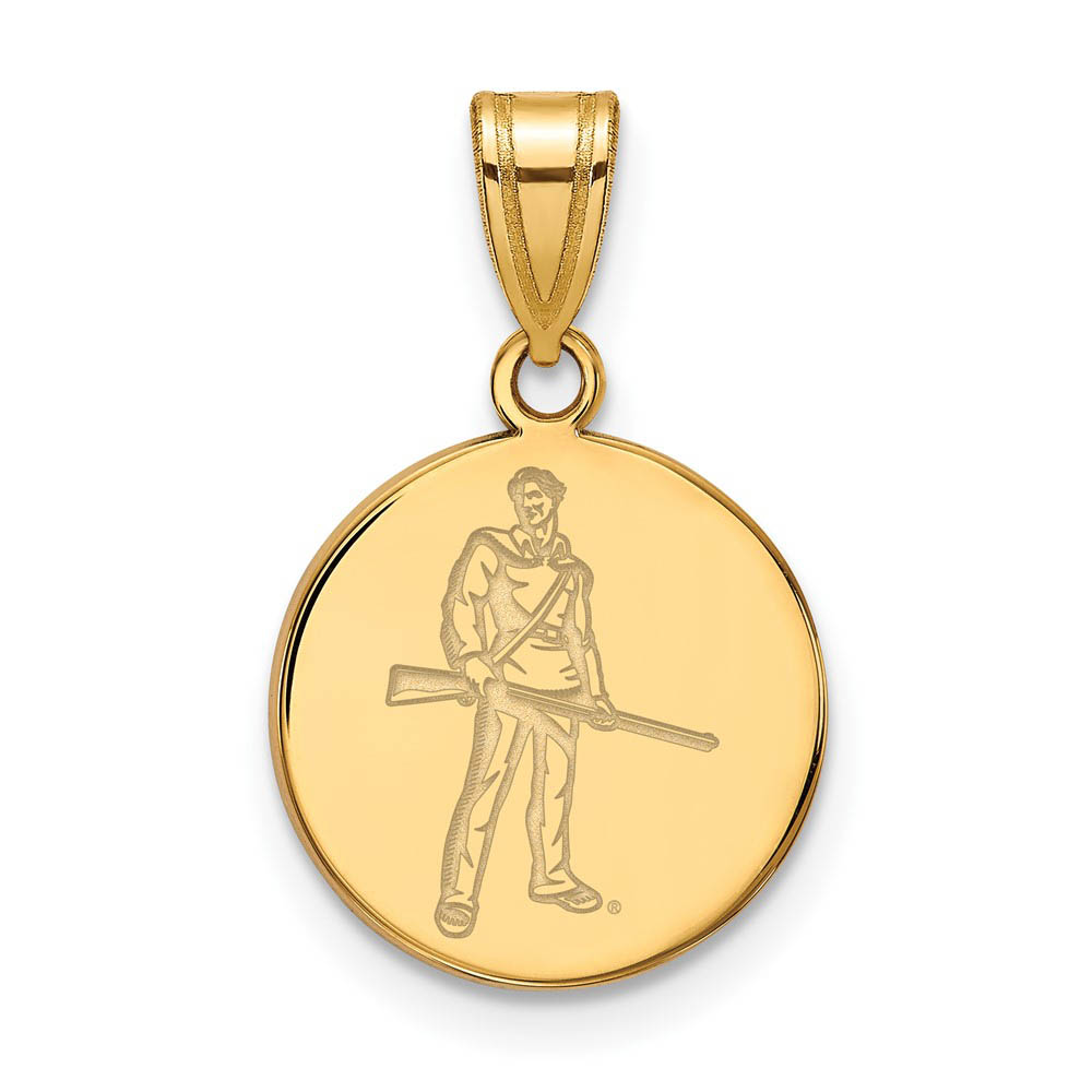 10k Yellow Gold West Virginia U. Mascot Disc Pendant
