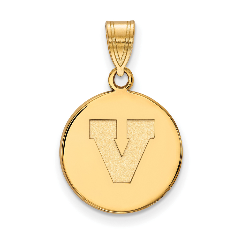 10k Yellow Gold U. of Virginia Initial V Disc Pendant