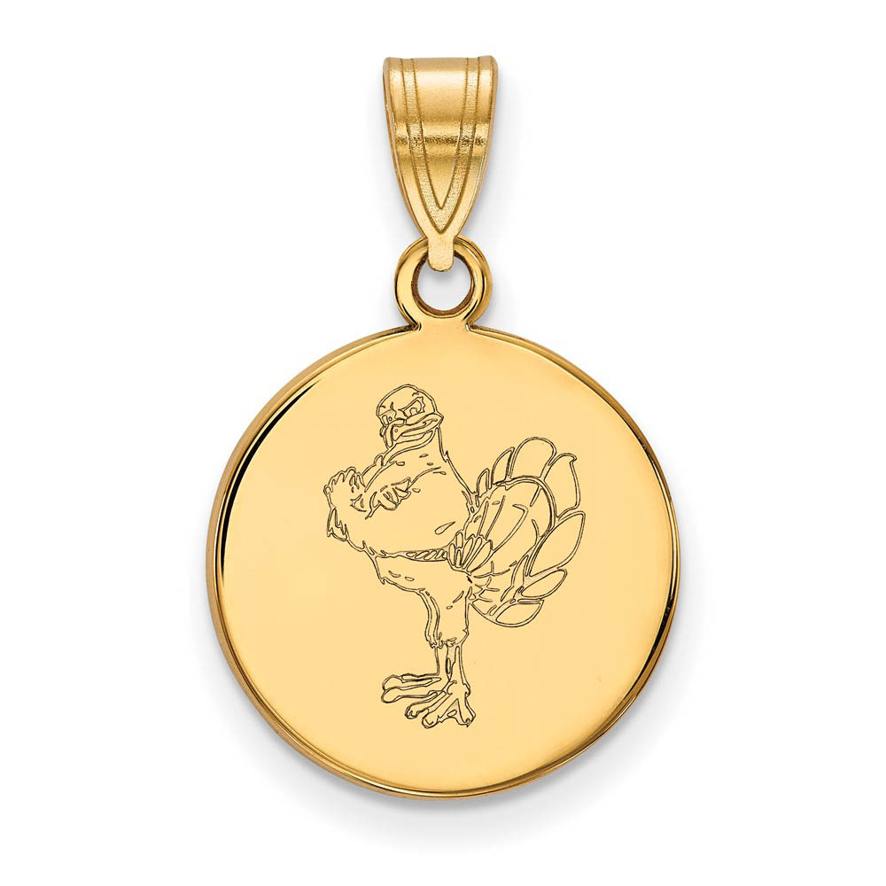 10k Yellow Gold Virginia Tech Mascot Logo Disc Pendant