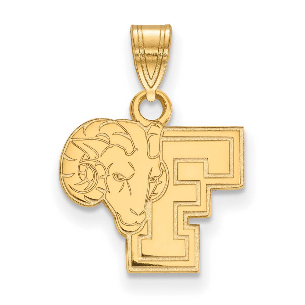 14k Yellow Gold Fordham U Logo Pendant