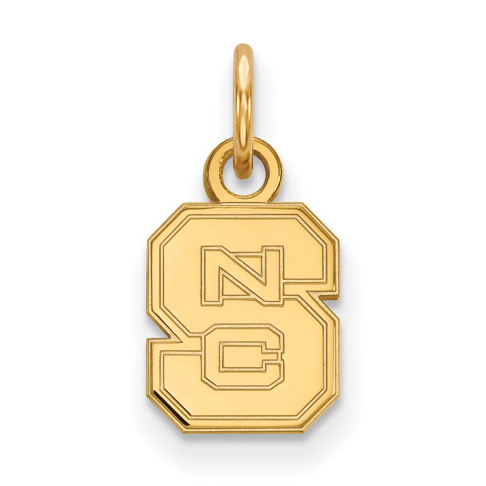 14k Yellow Gold North Carolina State (Tiny) 'NCS' Charm or Pendant