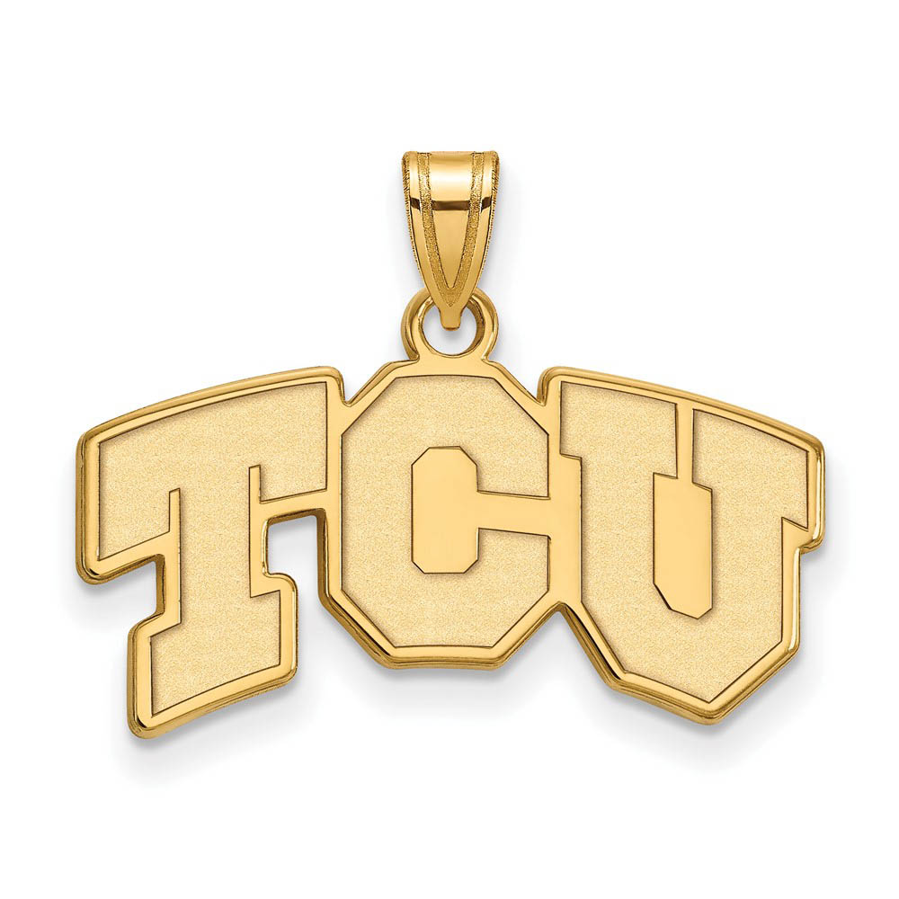 14k Yellow Gold Texas Christian U. 'TCU' Pendant