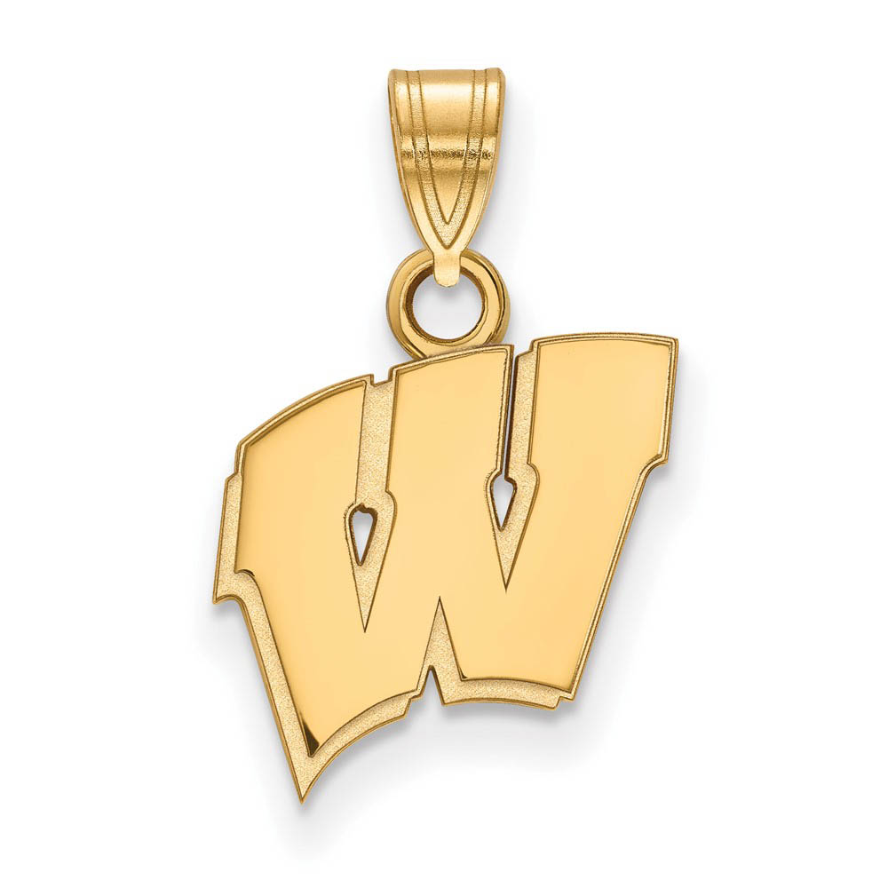 14k Yellow Gold U. of Wisconsin Initial W Pendant